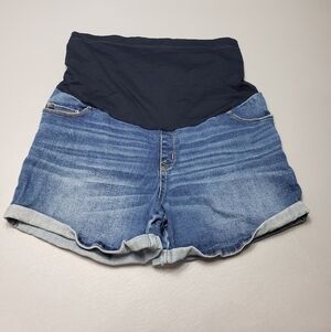Liz lange maternity for target midi cuffed hem jean shorts womens size large